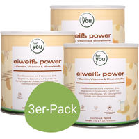 Produktbild von for you Eiweiß Power Bio Pulver Vanille Dreierpack