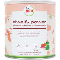 Produktbild von For You Eiweiß Power Erdbeer-Rhabarber Pulver vegetarisch 750 g