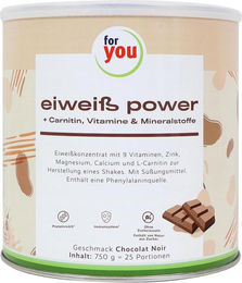 For You Eiweiss Power mit L-Carnitin Schokolade Pulver 750 g – Bild 1 von 1