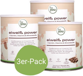 For You Eiweiß Power Schokolade Pulver Dreierpack – Bild 1 von 1