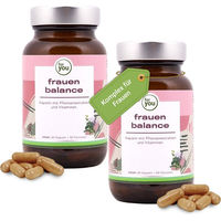 Produktbild von for you Frauen Balance Doppelpack mit Kräuter-Komplex Fenchel Frauenmantel Schafgarbe Rotklee Hopfen Mönchspfeffer Vitamin B5 und B6 vegan 120 Kapseln