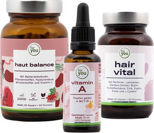 For You Glow Set Biotin-Komplex Kapseln vegan laktosefrei ohne Zusatzstoffe – Bild 1 von 3