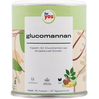Produktbild von For You Glucomannan Kapseln vegan ohne Zusatzstoffe 180 Stück