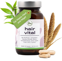 for you Hair Vital Kapseln mit Zink, Biotin und Selen, laktosefrei und glutenfrei, 60 Kapseln – Bild 1 von 3