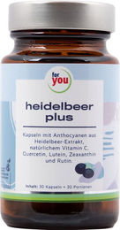 for you heidelbeer plus Kapseln vegan laktosefrei glutenfrei – Bild 1 von 3