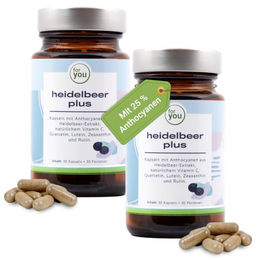 for you Heidelbeer Plus Kapseln vegan laktosefrei glutenfrei ohne Zusatzstoffe – Bild 1 von 4