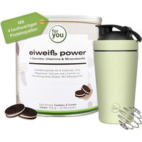 Produktbild von for you Power Eiweiß Cookies & Cream 750g Mehrkomponenten Eiweißpulver mit L-Carnitin und Vitaminen