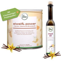 Produktbild von For You Power Eiweiß Pulver mit MCT Öl Vanille 1000 g