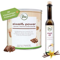 Produktbild von For You Power Eiweiß Pulver Schokolade und MCT Öl Vanille 1000 g