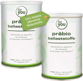 for you Präbio Ballaststoffe Doppelpack Ballaststoff-Komplex Pulver vegan ohne Zusatzstoffe – Bild 1 von 1