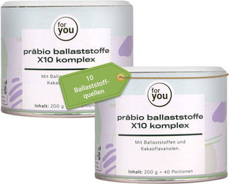 For You Präbio Ballaststoffe X10 Doppelpack Ballaststoff-Komplex Pulver vegan glutenfrei ohne Zusatzstoffe – Bild 1 von 1