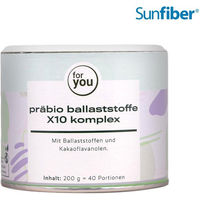 Produktbild von for you präbio ballaststoffe X10 komplex Pulver vegan und glutenfrei