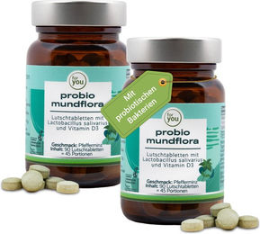 for you Probio Mundflora Doppelpack Lutschtabletten vegan und zuckerfrei 180 Stück – Bild 1 von 2