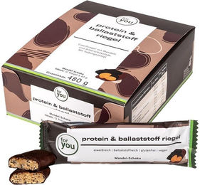 for you Protein & Ballaststoff Riegel Mandel-Schoko vegan glutenfrei zuckerfrei 12er-Pack – Bild 1 von 4