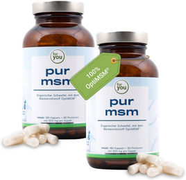 For You Pur MSM Doppelpack 360 Kapseln vegan laktosefrei glutenfrei für Sportler – Bild 1 von 3