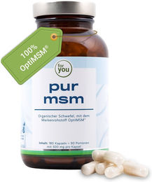 For You Pur MSM Kapseln vegan laktosefrei glutenfrei 180 Stück – Bild 1 von 3