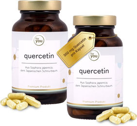 For You Quercetin Doppelpack 180 Kapseln vegan glutenfrei laktosefrei – Bild 1 von 4
