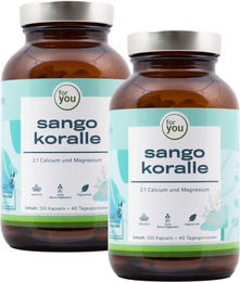 For You Sango Koralle Algenkalk Kapseln Doppelpack laktosefrei und glutenfrei – Bild 1 von 3