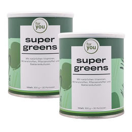 for you Super Greens Superfood-Mischung Pulver Vegan ohne Zusatzstoffe 2x300g Doppelpack – Bild 1 von 2