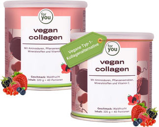 For You Vegan Collagen Booster Waldfrucht Pulver Doppelpack vegan zuckerfrei glutenfrei laktosefrei – Bild 1 von 3