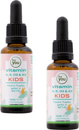 for you Vitamin A, E, D3 & K2 Kids Tropfen Doppelpack ohne Zusatzstoffe – Bild 1 von 4