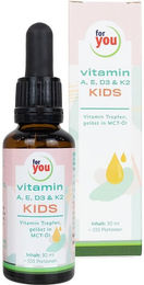for you Vitamin A, E, D3 & K2 Tropfen für Kinder und Erwachsene zuckerfrei und ohne Zusatzstoffe – Bild 1 von 3