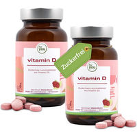 Produktbild von For You Vitamin D Lutschtabletten für Kinder 400 IE Doppelpack vegan und zuckerfrei 180 Stück