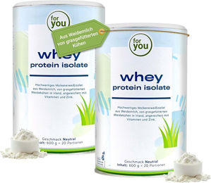 for you Whey Protein Isolat Doppelpack Pulver laktosefrei glutenfrei zuckerfrei – Bild 1 von 1
