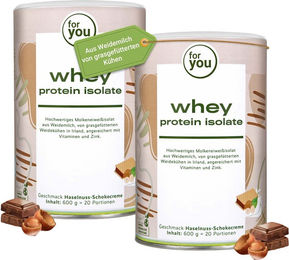 for you Whey Protein Isolat Pulver Doppelpack laktosefrei glutenfrei zuckerfrei – Bild 1 von 2