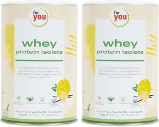 for you Whey Protein Isolat Vanille-Zitronenquark Pulver laktosefrei und glutenfrei 600 g – Bild 1 von 1