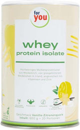 for you Whey Protein Isolat Vanille-Zitronenquark Pulver laktosefrei und glutenfrei 600 g – Bild 1 von 1