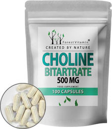 Forest Vitamin Cholin Bitartrat 500 mg Kapseln 100 Stück für Sportler und Senioren – Bild 1 von 4