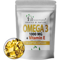 Produktbild von Forest Vitamin Omega 3 Fischöl 1000 mg mit Vitamin E, EPA DHA, 100 Kapseln, glutenfrei und laktosefrei, für Schwangere und Stillende