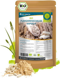 FP24 Health Bio Flohsamenschalen Kapseln, 450 Stück, hochdosiert, ohne Zusatzstoffe – Bild 1 von 2