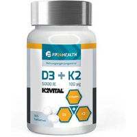 Produktbild von FP24 Health Vitamin D3 und K2 Tabletten mit 5000 IE Vitamin D3 und 100 µg Vitamin K2 Mk-7 vegetarisch