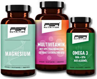 FSA NUTRITION Supplement Set mit Multivitamin, Magnesium und Omega Algenöl in Kapseln (240 Kapseln) – Bild 1 von 2