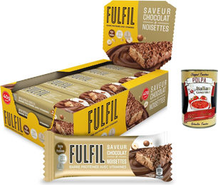 FULFIL Proteinriegel Schokolade-Haselnuss mit Vitaminen und 14 g Protein, zuckerarm, 15 Stück à 40 g – Bild 1 von 1