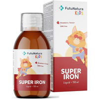 Produktbild von FutuNatura Super Iron Eisen mit B-Vitaminen für Kinder Flüssig Vegan Glutenfrei Laktosefrei 150 ml