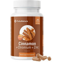 Produktbild von FutuNatura Zimt mit Chrom und Zink Mineralstoff-Komplex Vegan Kapseln 200 Stück