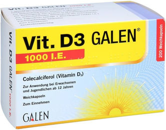 Galenpharma Vitamin D3 1000 IE Kapseln 200 Stück – Bild 1 von 1