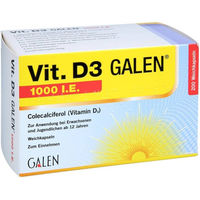Produktbild von Galenpharma Vitamin D3 1000 IE Kapseln 200 Stück