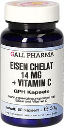 Gall Pharma Eisen Chelat Bisglycinat 14 mg mit Vitamin C Kapseln glutenfrei und laktosefrei für Erwachsene 60 Kapseln – Bild 1 von 3