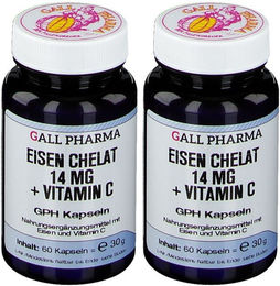 Gall Pharma Eisen Chelat Bisglycinat 14 mg mit Vitamin C Kapseln glutenfrei und laktosefrei für Erwachsene 60 Stück – Bild 1 von 1