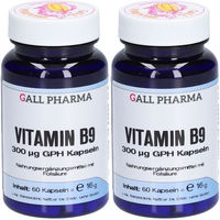 Produktbild von GALL PHARMA Folsäure Vitamin B9 300 µg Kapseln glutenfrei und laktosefrei für Erwachsene, Schwangere und Stillende 60 Kapseln