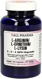 GALL PHARMA L-Arginin L-Ornithin L-Lysin 4:3:4 Kapseln 180 Stück glutenfrei und laktosefrei – Bild 1 von 3