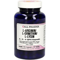Produktbild von GALL PHARMA L-Arginin L-Ornithin L-Lysin 4:3:4 Kapseln 180 Stück glutenfrei und laktosefrei