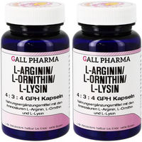 Produktbild von GALL PHARMA L-Arginin L-Ornithin L-Lysin 4:3:4 Kapseln glutenfrei und laktosefrei 180 Stück