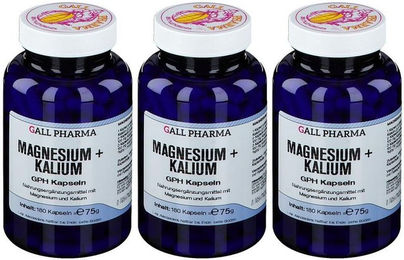 GALL PHARMA Magnesium + Kalium Komplex Kapseln glutenfrei und laktosefrei für Erwachsene 180 Kapseln – Bild 1 von 1