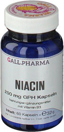 GALL PHARMA Niacin 250 mg Kapseln für Erwachsene glutenfrei und laktosefrei 60 Stück – Bild 1 von 2