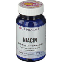 Produktbild von GALL PHARMA Niacin 250 mg Kapseln für Erwachsene glutenfrei und laktosefrei 60 Stück